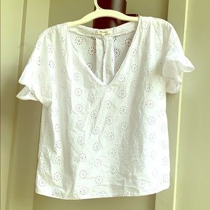 Madewell White Floral Shirt